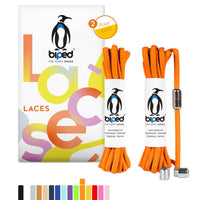 biped LACES 2 Paar Schnürsenkel ohne Binden mit Metallkapsel Drehverschluss oval 4,5 mm z2911