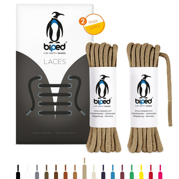 biped LACES 2 Paar runde Schnürsenkel aus Baumwolle ø 3,5 mm z2901