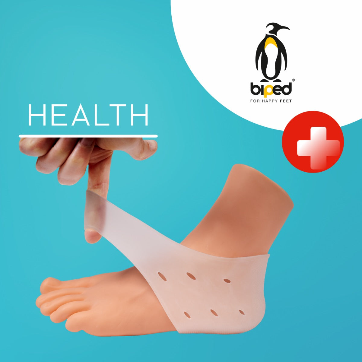 biped HEALTH 2 Paar Gel Fersenpolster Socken z2800